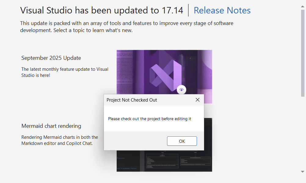 Project not checked out error