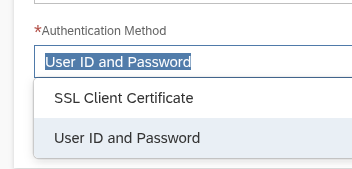Authentication Method field in C4C